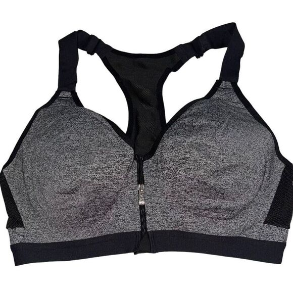 VSX Grey & Black‎ Zip Front Sports Bra - Size 34C - Picture 1 of 8